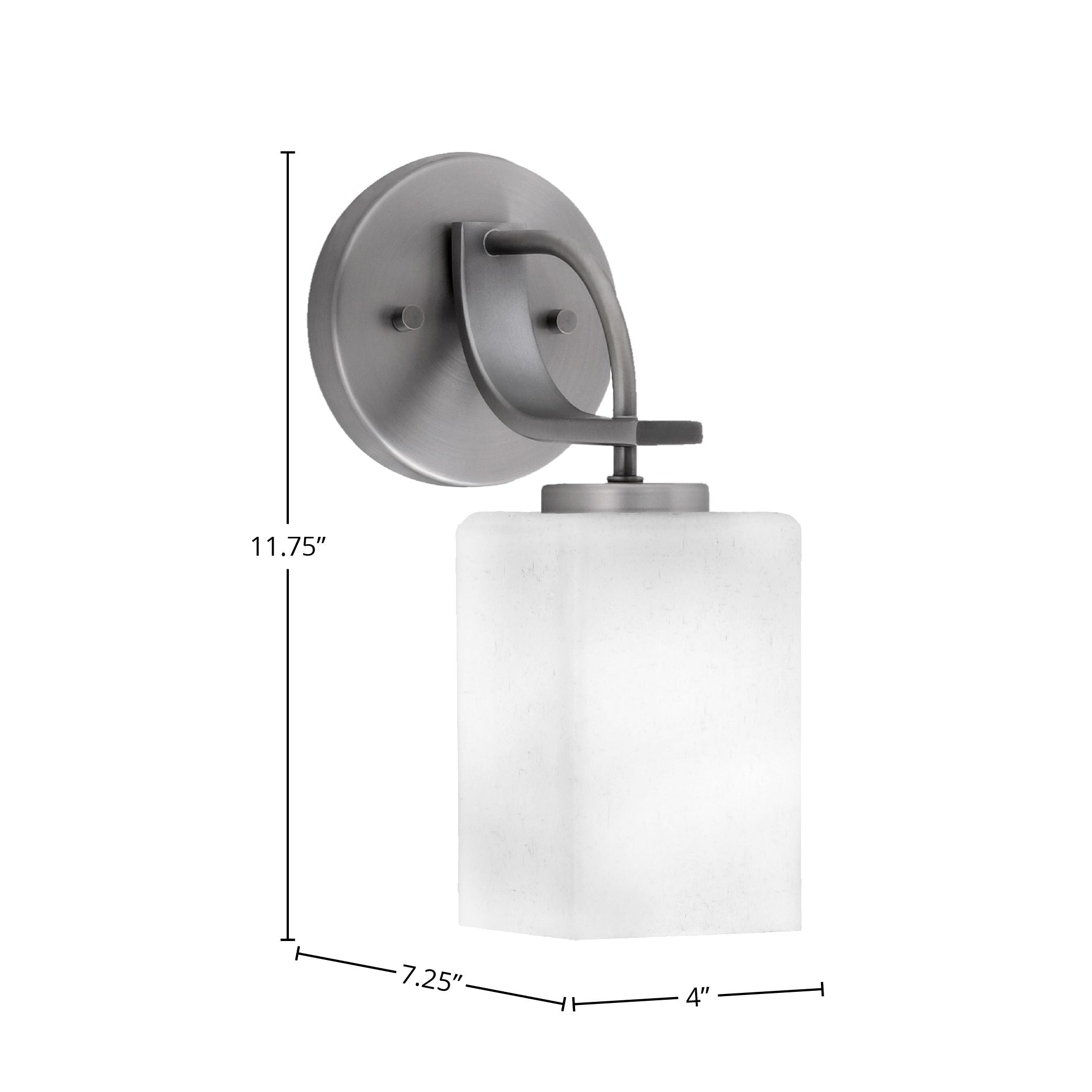 Cavella One Light Wall Sconce in Graphite with 4" White Muslin Shade