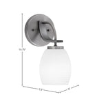 Cavella One Light Wall Sconce in Graphite with 5" White Linen Shade