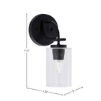 Cavella One Light Wall Sconce in Matte Black with 4" Clear Bubble Shade