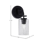 Cavella One Light Wall Sconce in Matte Black with 4" Smoke Bubble Shade