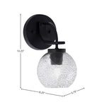 Cavella One Light Wall Sconce in Matte Black with 5.75" Smoke Bubble Shade
