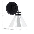 Cavella One Light Wall Sconce in Matte Black with 7" Chrome Cone Metal Shade