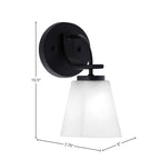 Cavella One Light Wall Sconce in Matte Black with 4.5" Square White Muslin Shade