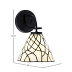 Cavella One Light Wall Sconce in Matte Black with 7" Sandhill Art Glass Shade