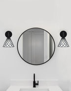 Cavella One Light Wall Sconce in Matte Black with 7" Diamond Ice Art Glass Shade