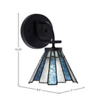 Cavella One Light Wall Sconce in Matte Black with 7" Sea Ice Art Glass Shade