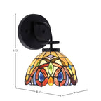 Cavella One Light Wall Sconce in Matte Black with 7" Lynx Art Glass Shade
