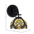 Cavella One Light Wall Sconce in Matte Black with 7" Ivory Cypress Art Glass Shade