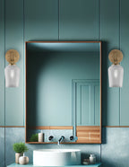 Cavella One Light Wall Sconce in New Age Brass with 5" Clear Textured Shade
