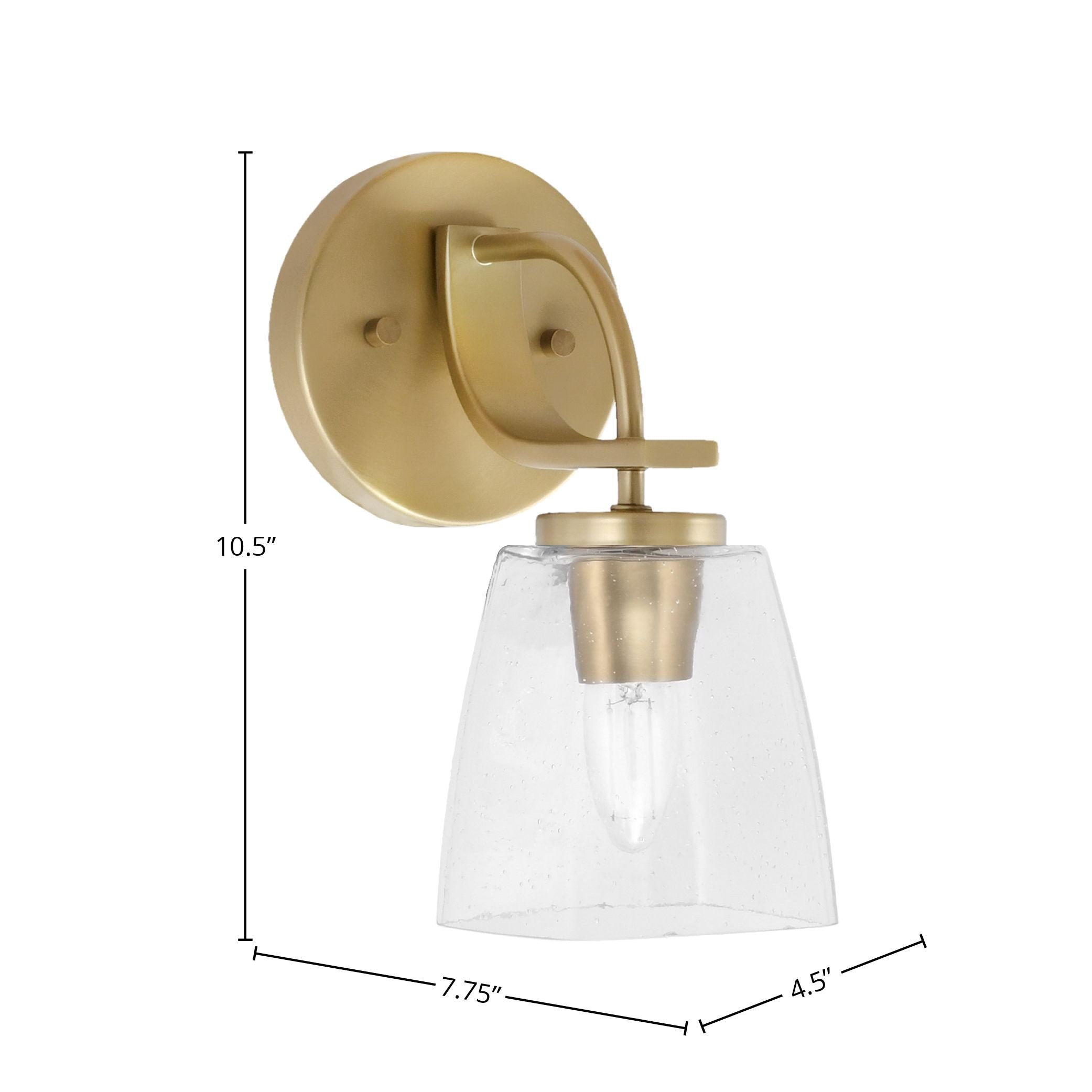 Cavella One Light Wall Sconce in New Age Brass with 4.5" Clear Bubble Shade