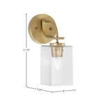 Cavella One Light Wall Sconce in New Age Brass with 4" Clear Bubble Shade
