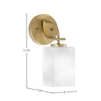 Cavella One Light Wall Sconce in New Age Brass with 4" White Muslin Shade