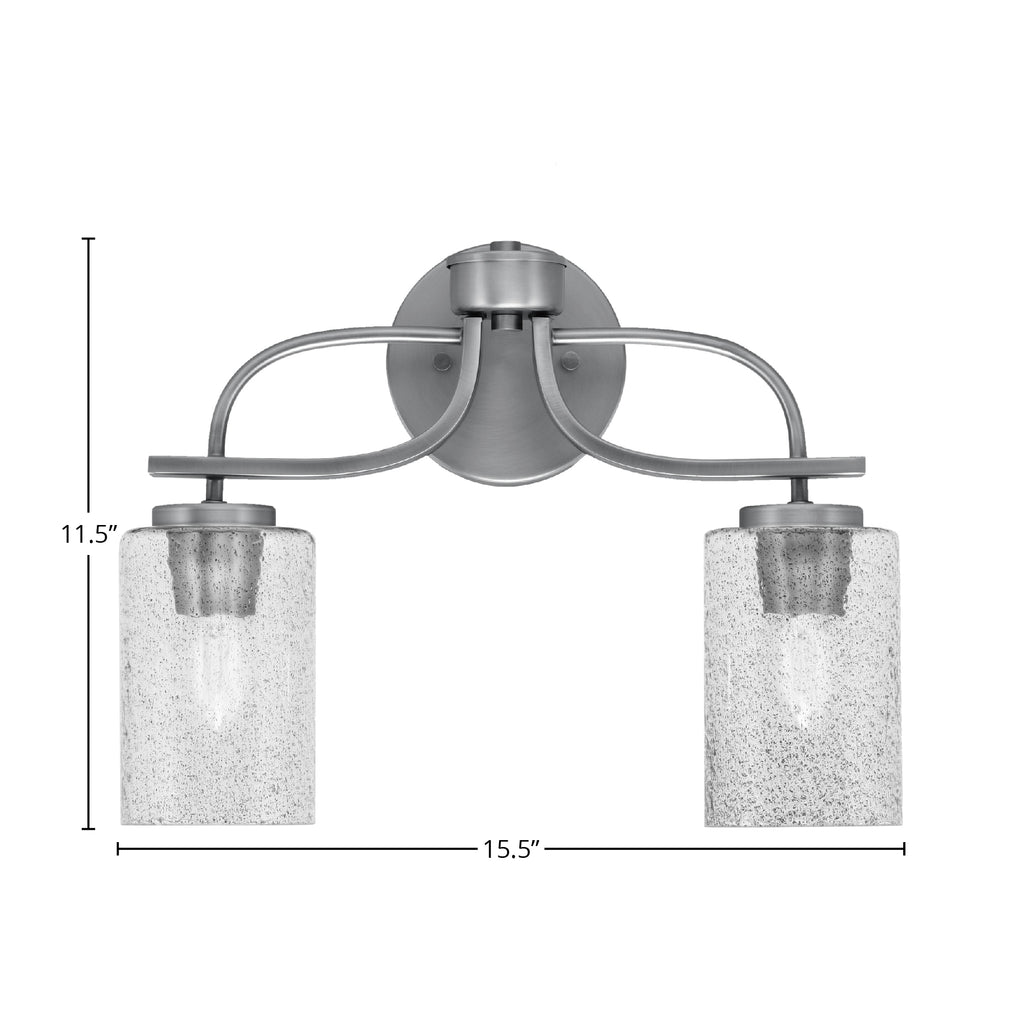 Cavella Two Light Bath Bar in Graphite with 4" Smoke Bubble Shade