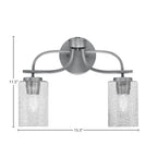 Cavella Two Light Bath Bar in Graphite with 4" Smoke Bubble Shade