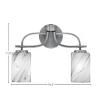 Cavella Two Light Bath Bar in Graphite with 4" Onyx Swirl Shade
