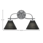 Cavella Two Light Bath Bar in Graphite with 7" Black Matrix Shade