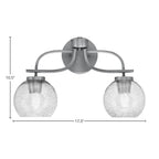 Cavella Two Light Bath Bar in Graphite with 5.75" Smoke Bubble Shade