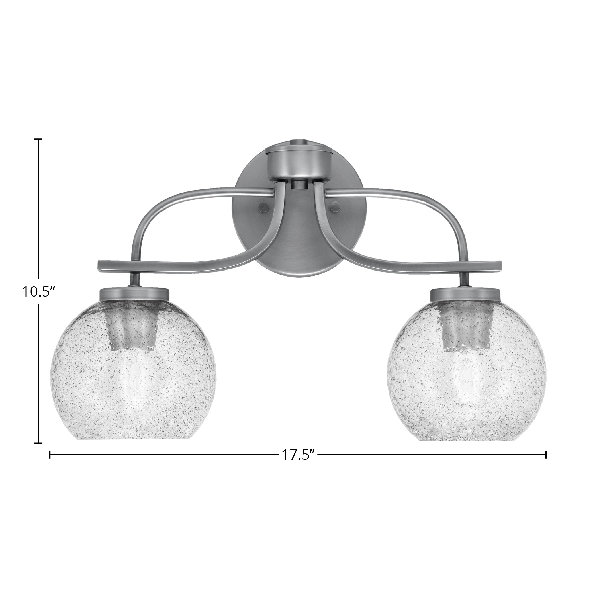 Cavella Two Light Bath Bar in Graphite with 5.75" Smoke Bubble Shade