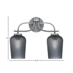 Cavella Two Light Bath Bar in Graphite with 5" Smoke Textured Shade