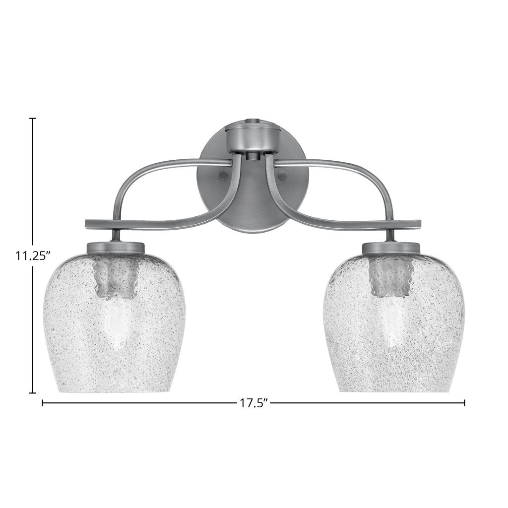 Cavella Two Light Bath Bar in Graphite with 6" Smoke Bubble Shade