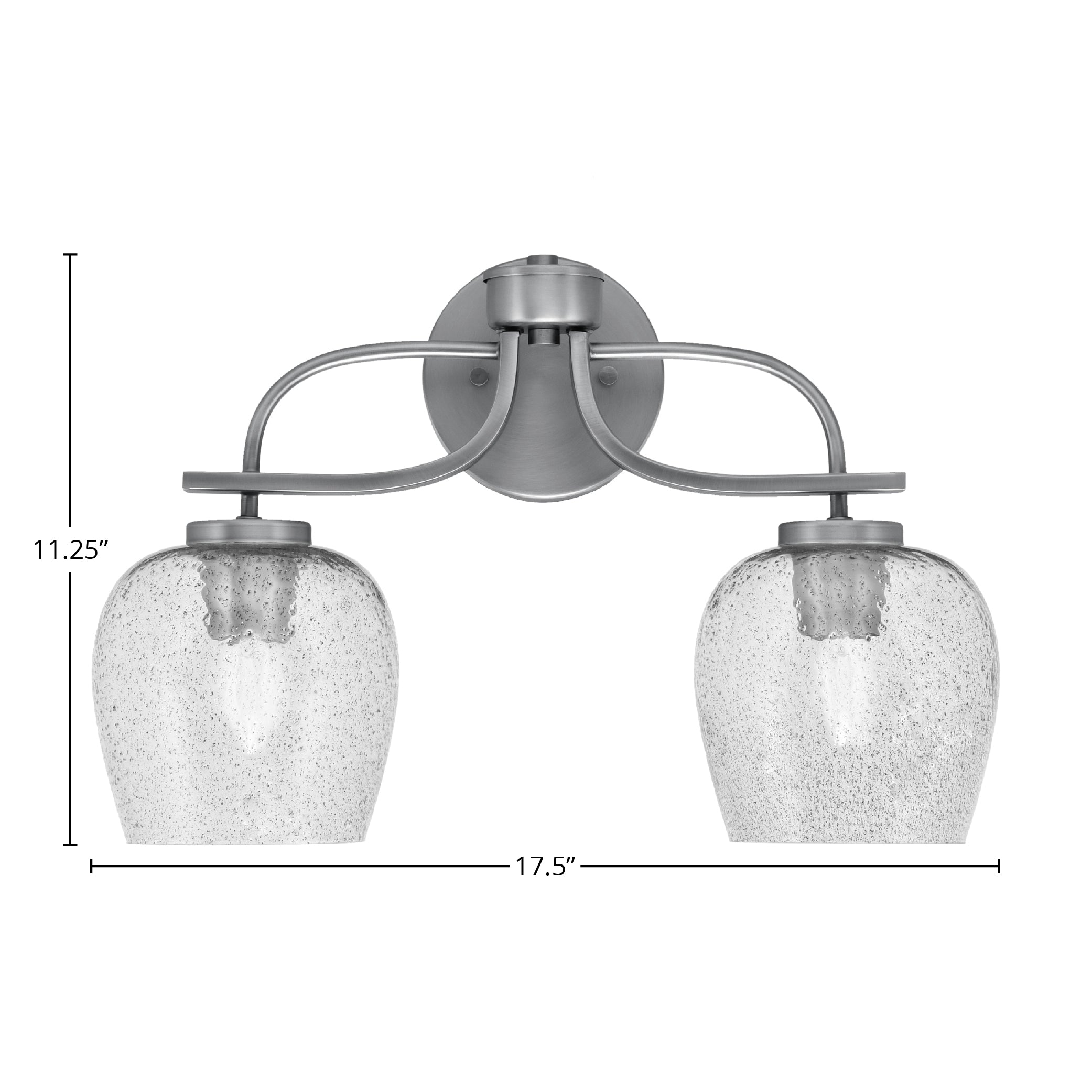 Cavella Two Light Bath Bar in Graphite with 6" Smoke Bubble Shade