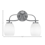 Cavella Two Light Bath Bar in Graphite with 5" White Linen Shade