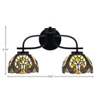 Cavella Two Light Bath Bar in Matte Black with 7" Ivory Cypress Art Glass Shade
