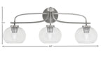 Cavella Three Light Bath Bar in Graphite with 7" Clear Bubble Shade