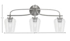 Cavella Three Light Bath Bar in Graphite with 5" Clear Bubble Shade