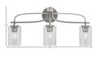 Cavella Three Light Bath Bar in Graphite with 4" Smoke Bubble Shade