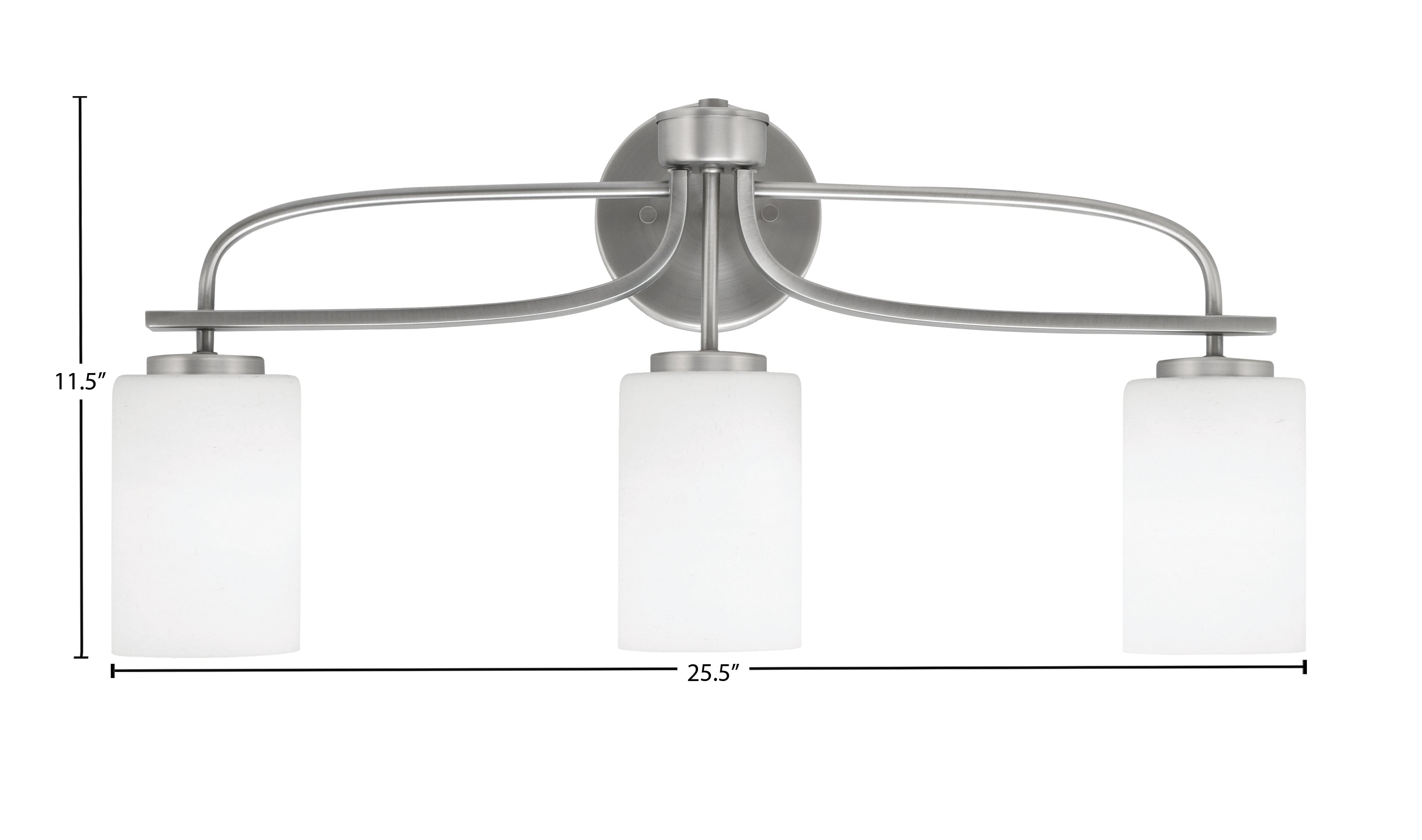 Cavella Three Light Bath Bar in Graphite with 4" White Muslin Shade