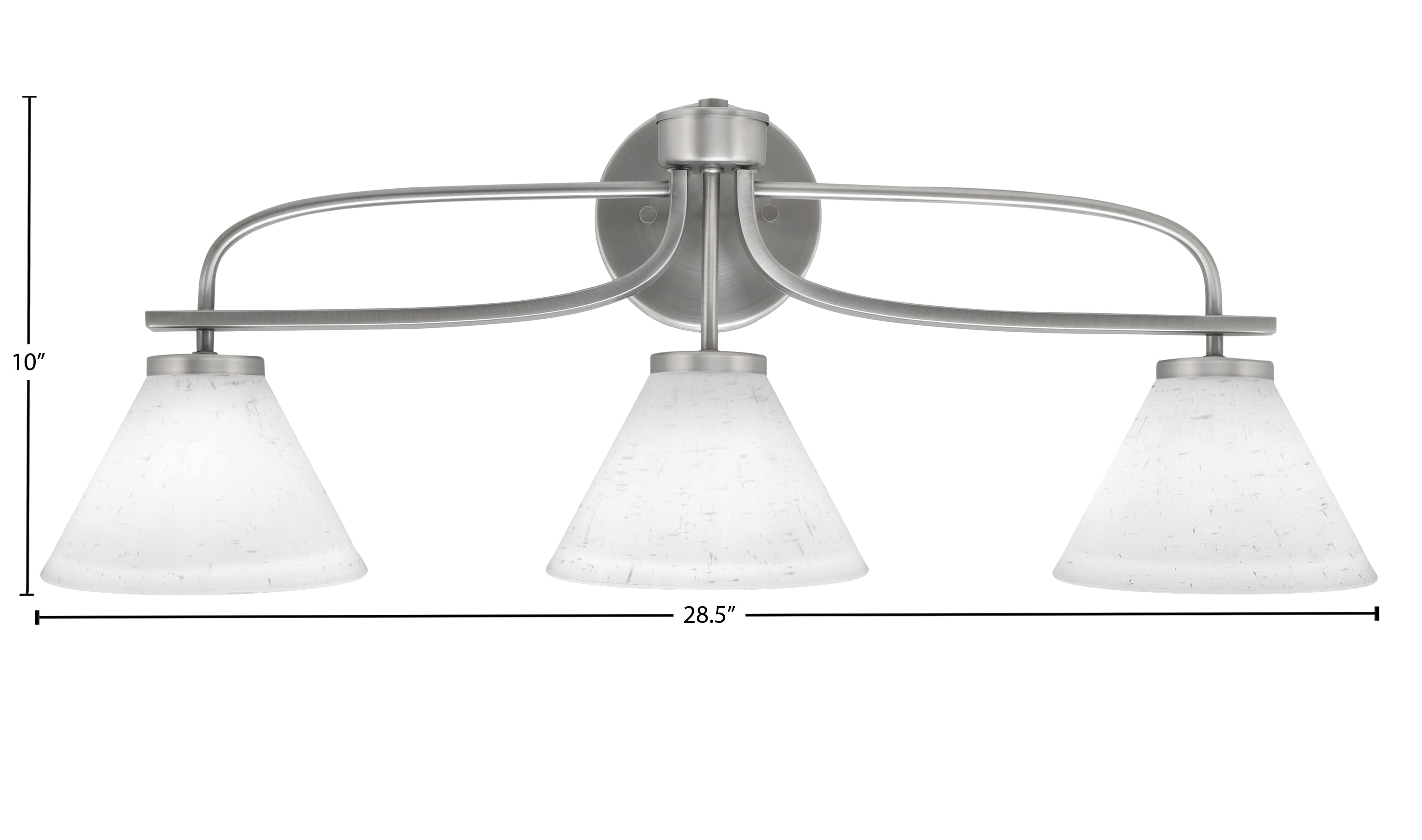 Cavella Three Light Bath Bar in Graphite with 7" White Muslin Shade