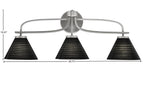 Cavella Three Light Bath Bar in Graphite with 7" Black Matrix Shade