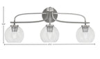 Cavella Three Light Bath Bar in Graphite with 5.75" Clear Bubble Shade