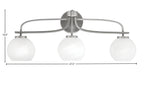 Cavella Three Light Bath Bar in Graphite with 5.75" White Marble Shade