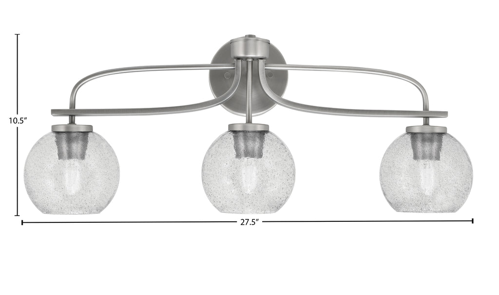 Cavella Three Light Bath Bar in Graphite with 5.75" Smoke Bubble Shade