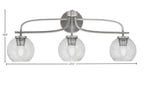 Cavella Three Light Bath Bar in Graphite with 5.75" Smoke Bubble Shade