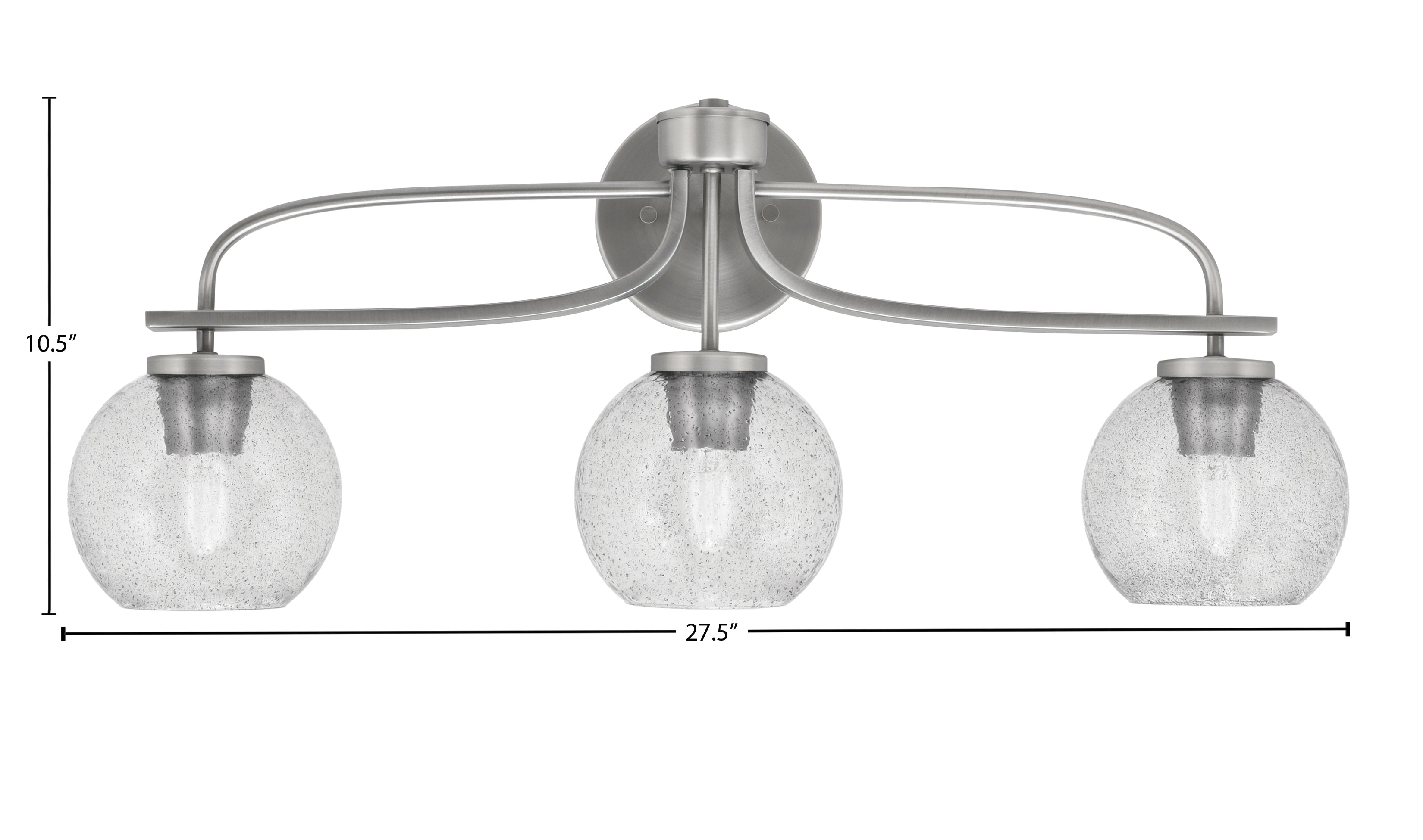 Cavella Three Light Bath Bar in Graphite with 5.75" Smoke Bubble Shade