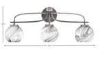 Cavella Three Light Bath Bar in Graphite with 5.75" Onyx Swirl Shade