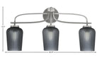 Cavella Three Light Bath Bar in Graphite with 5" Smoke Textured Shade