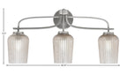 Cavella Three Light Bath Bar in Graphite with 5" Silver Textured Shade