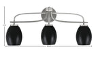 Cavella Three Light Bath Bar in Graphite with 5" Matte Black Oval Metal Shade Shade