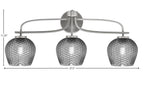 Cavella Three Light Bath Bar in Graphite with 6" Smoke Textured Shade