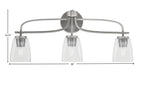 Cavella Three Light Bath Bar in Graphite with 4.5" Square Clear Bubble Shade