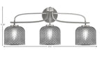 Cavella Three Light Bath Bar in Graphite with 6" Smoke Textured Shade