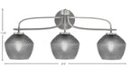 Cavella Three Light Bath Bar in Graphite with 6" Smoke Textured Shade