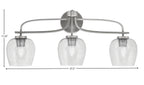 Cavella Three Light Bath Bar in Graphite with 6" Smoke Bubble Shade