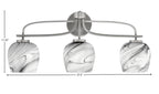 Cavella Three Light Bath Bar in Graphite with 6" Onyx Swirl Shade