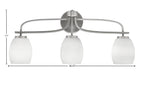 Cavella Three Light Bath Bar in Graphite with 5" White Linen Shade