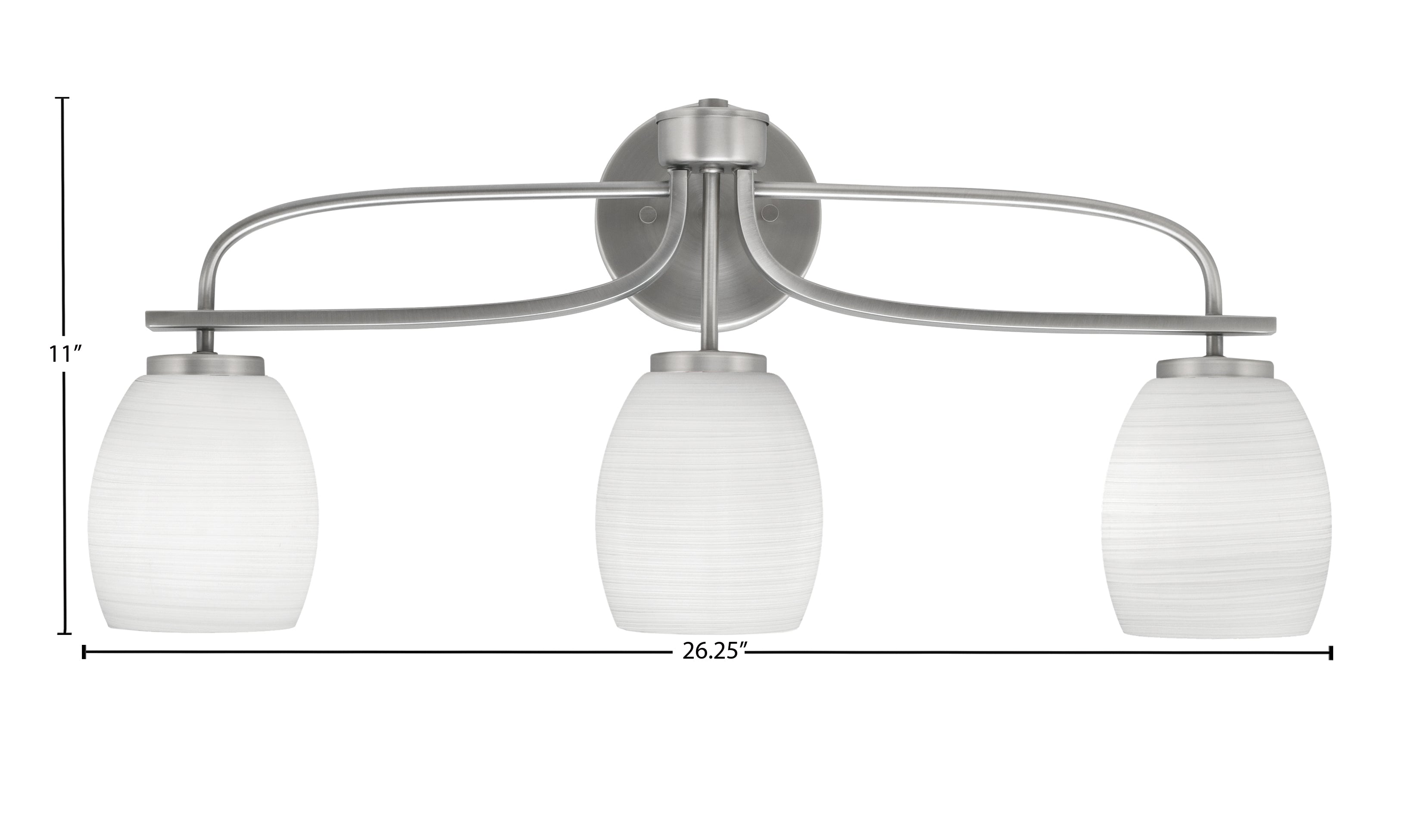 Cavella Three Light Bath Bar in Graphite with 5" White Linen Shade
